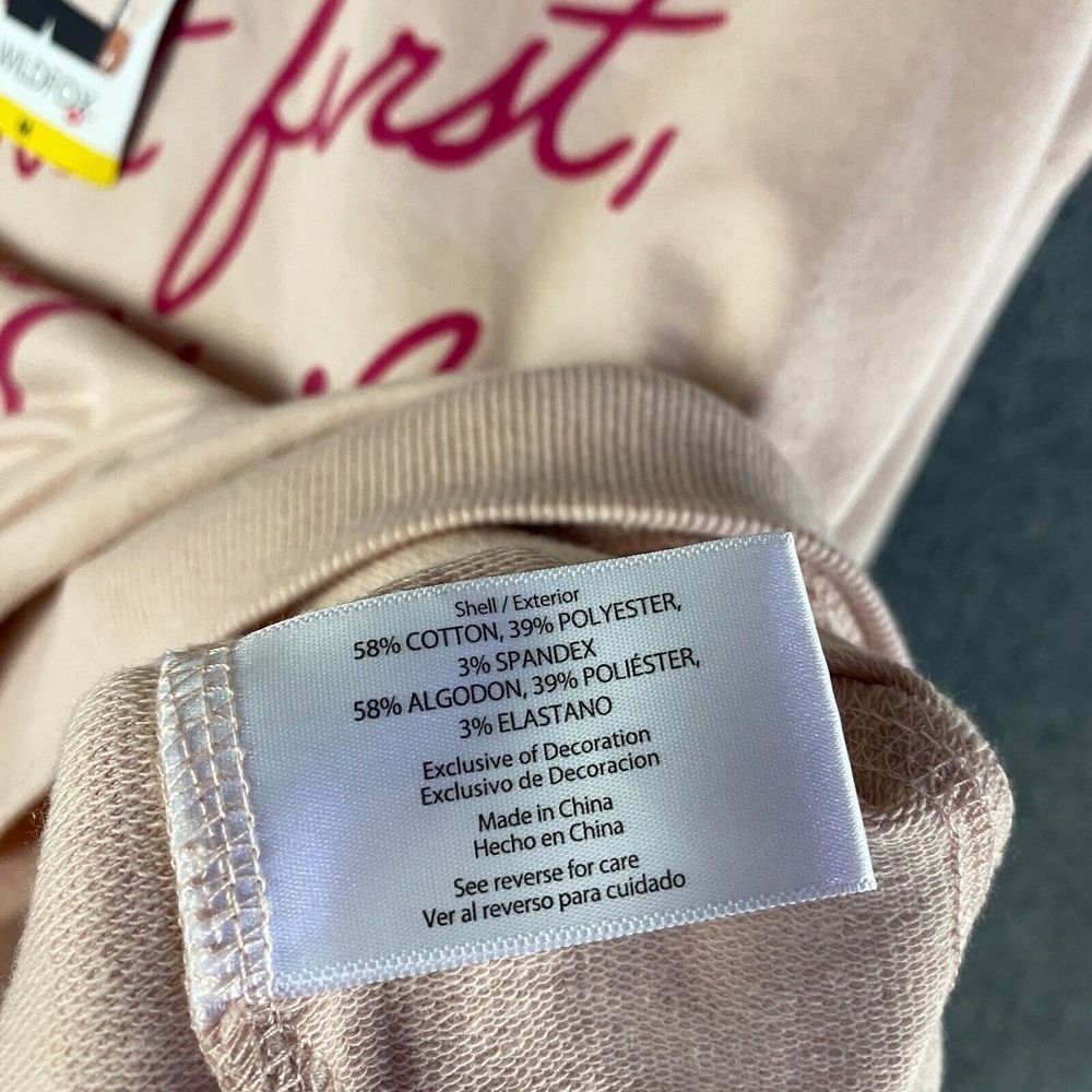 Wildfox Sweatshirt Women's Medium Pink‎ Pullover Cotton Blend Casual NWT - Picture 8 of 10
